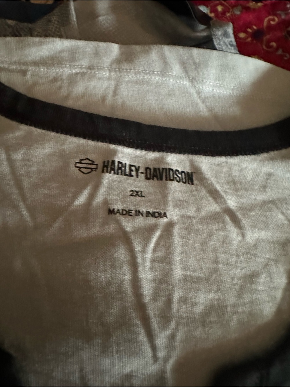 Harley-Davidson White and Black Short Sleeve Tee